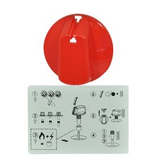 Knob Single Universal Kit Red 48mm Skirt