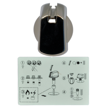 Knob Single- Universal Kit Chrome, 30mm Skirt