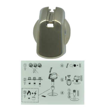 Knob Single- Universal Kit Stainless Steel Appearance, 30mm Skirt