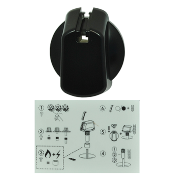 Knob Single- Universal Kit Black, 35mm Skirt