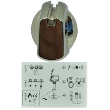 Knob Single- Universal Kit Chrome, 35mm Skirt