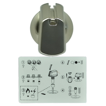 Knob Single- Universal Kit Stainless Steel Appearance, 35mm Skirt