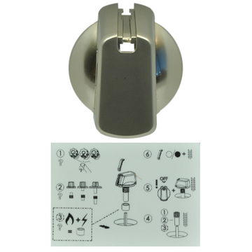 Knob Single- Universal Kit Stainless Steel Appearance, 40mm Skirt