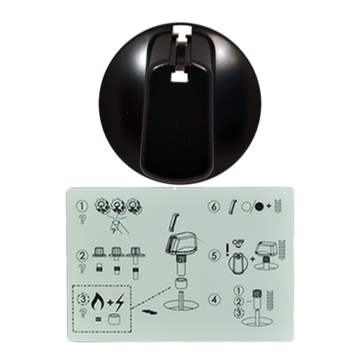 Knob Single- Universal Kit Black, 48mm Skirt
