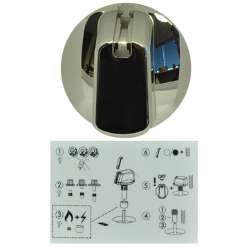 Knob Single- Universal Kit Chrome, 48mm Skirt