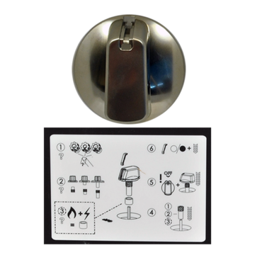 Knob Single- Universal Kit Stainless Steel Appearance, 55mm Skirt