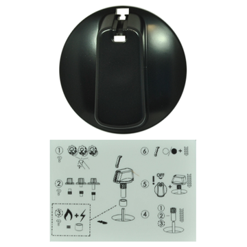 Knob Single- Universal Kit Black, 55mm Skirt