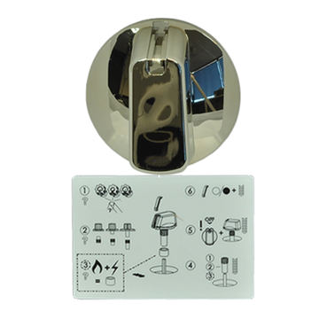 Knob Single- Universal Kit Chrome, 55mm Skirt