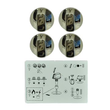 Knob Set Of 4- Universal Kit Chrome, 55mm Skirt