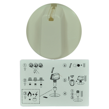 Knob Single- Universal Kit White, 55mm Skirt