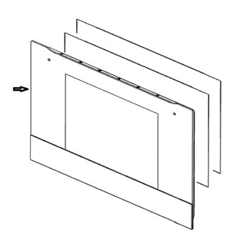 Panel Door Glass Outer Only Oven Inox 592mm X 466mm